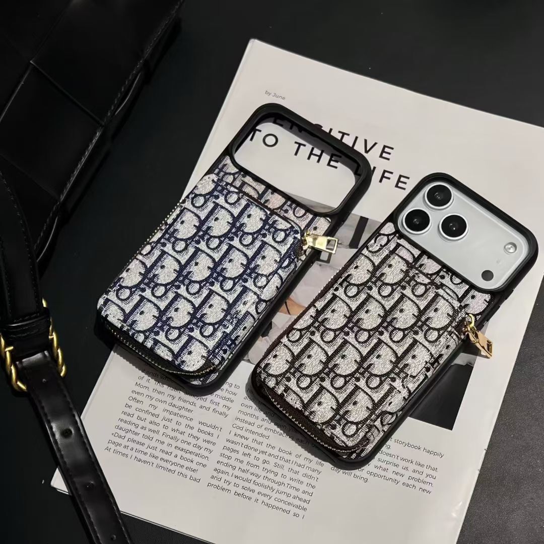 Dior Luxury iPhone Case Card Slot For iPhone 17 / 16 / 15 / 14