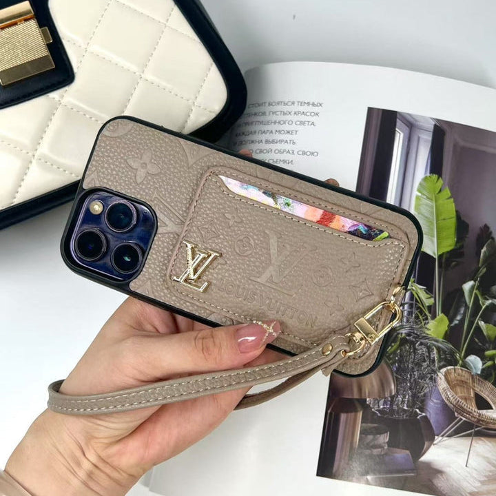 Luxe Card Holder Strap Case – Inspired Elegance for iPhone theroxymob