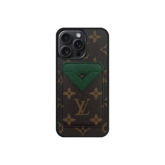 Set Magsafe Cardholder LV Monogram with Case For iPhone 12-18 Pro & Pro Max