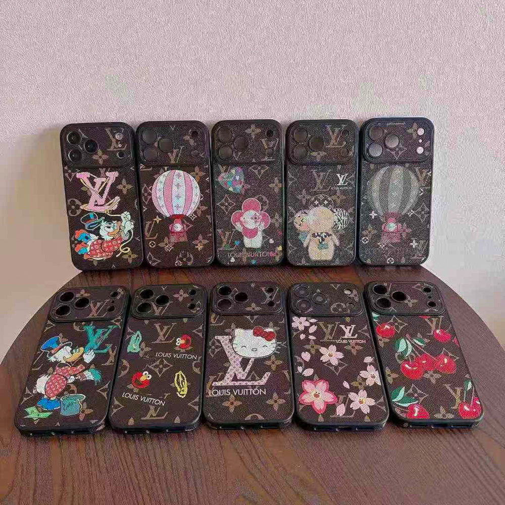 LV Character Collaboration Monogram Phone Case for iPhone 14-18 Pro & Pro Max