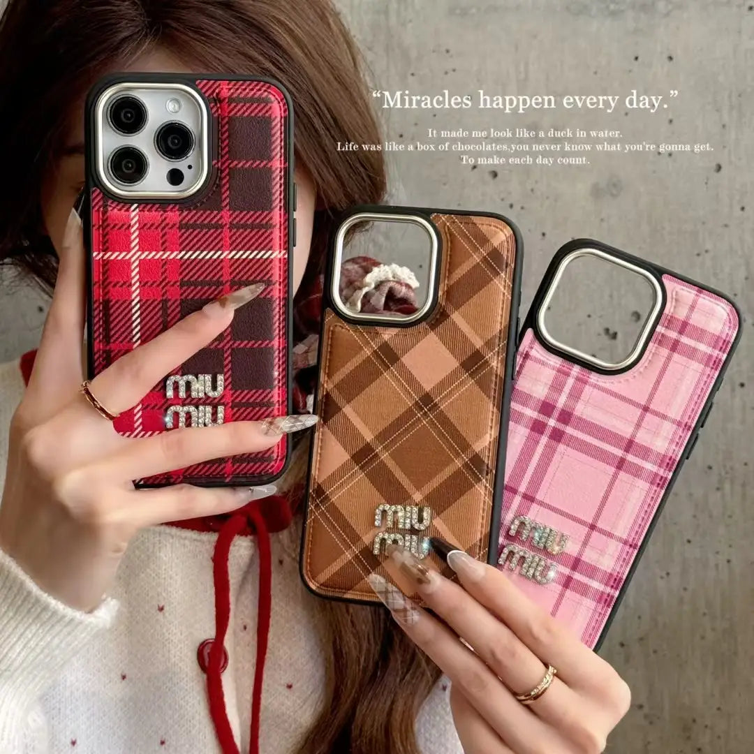 Strong Luxury Miu Miu Brand Phone Case for iPhone 13-17