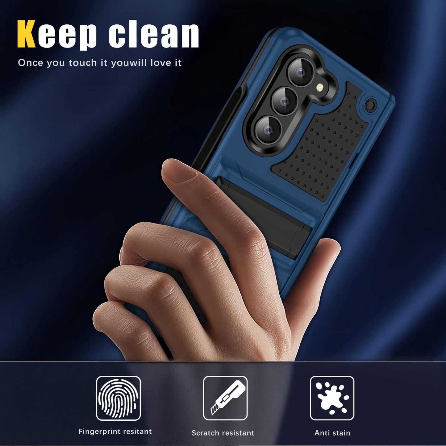 Anti-Dust Kickstand Bag Case Anti-Slip Phone Accessories for Samsung Galaxy Z Fold 5 CaseSpot