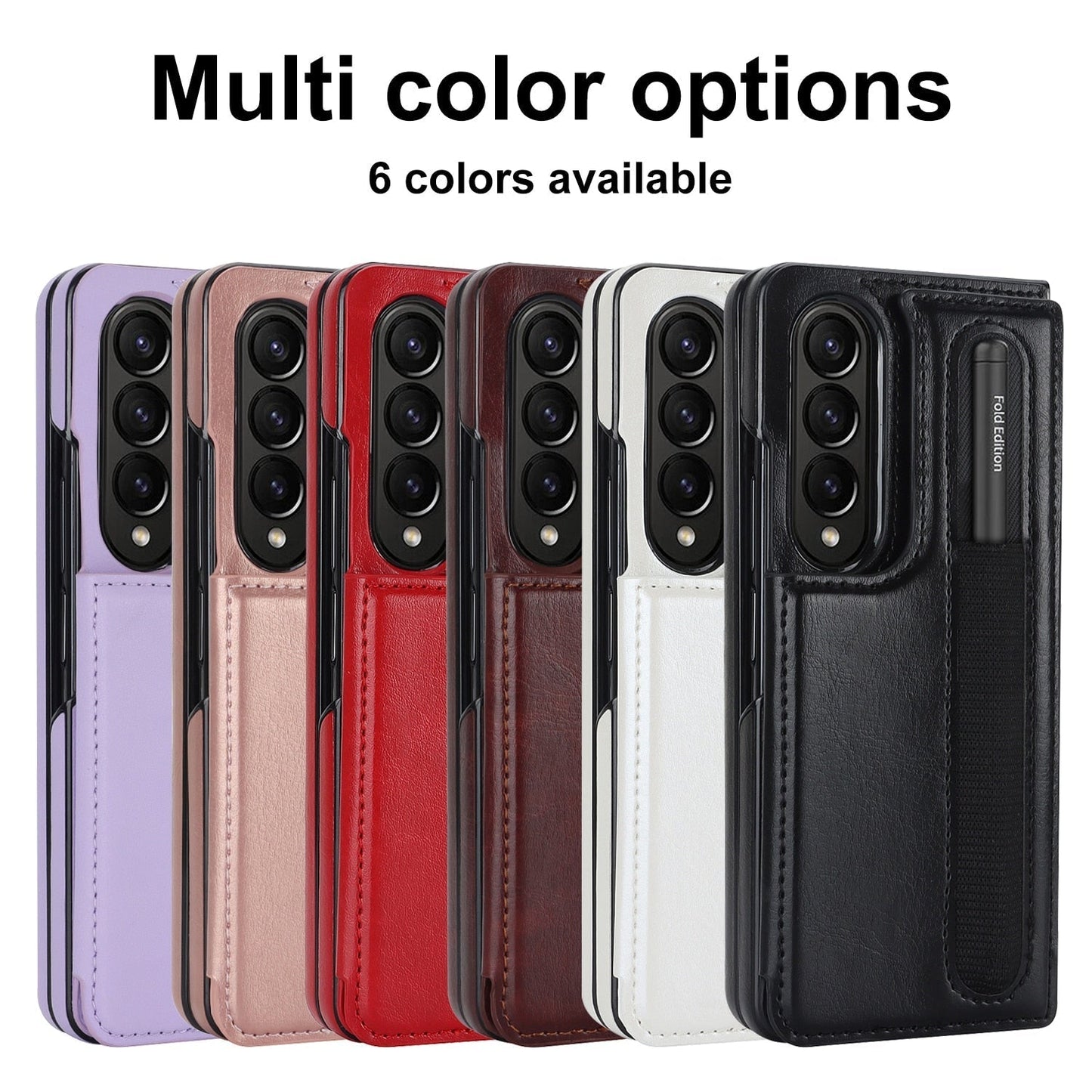 Luxury Retro Leather Phone Case With Cards Slot kickstand Stylus, Stylus Slot For Galaxy Z Fold5/ Z Fold4 CaseSpot