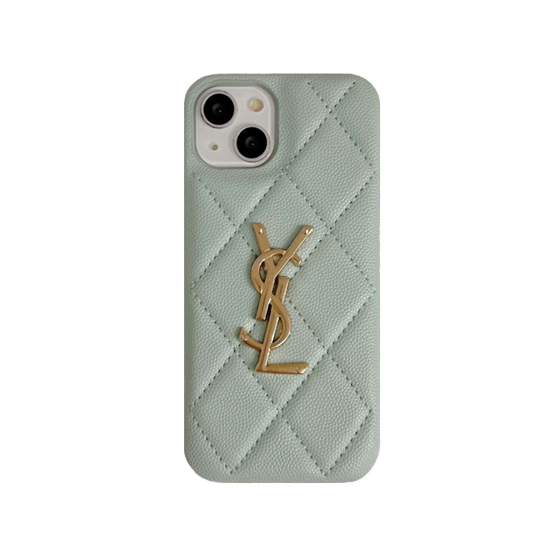 Luxury YSL Leather Phone Case for iPhone 12-18 Pro & Pro Max