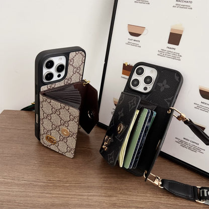Crossbody Wallet Accordion Card Holder Canvas iPhone Leather cases Roxy New 2