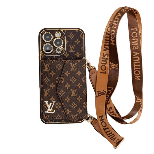 Luxury Monogram Canvas Leather Card Holder iPhone Case Roxy New 2