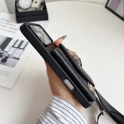 Luxury Plain Fold Envelope Case with Strap - iPhone 12-18 Pro & Pro Max