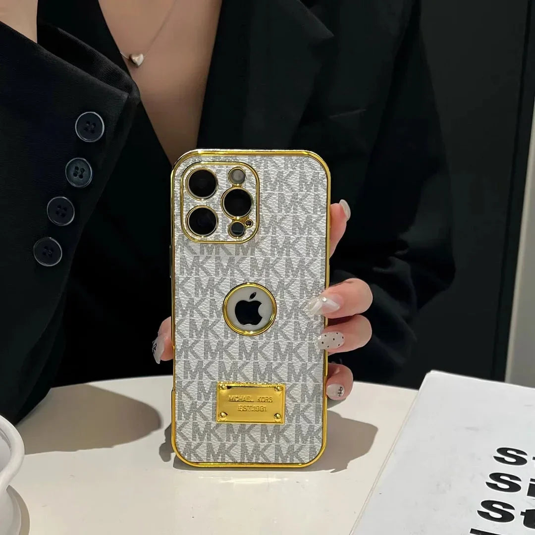 Gold Monogram Signature Canvas Leather Apple iPhone Case Roxy New 2