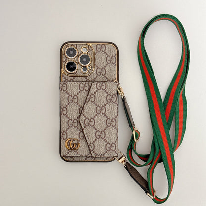 Luxury Monogram Canvas Leather Card Holder iPhone Case Roxy New 2