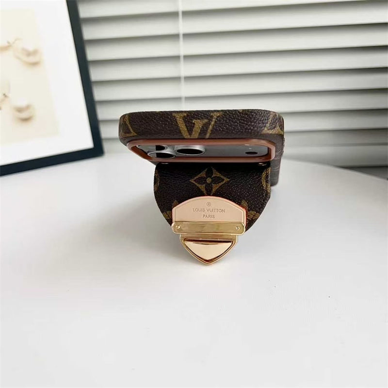 LV Luxury Phone Case with Strape For iPhone 12-18 Pro & Pro Max