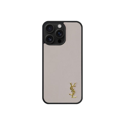 Luxury Phone Case with Gold Logo for iPhone 12-18 Pro & Pro Max