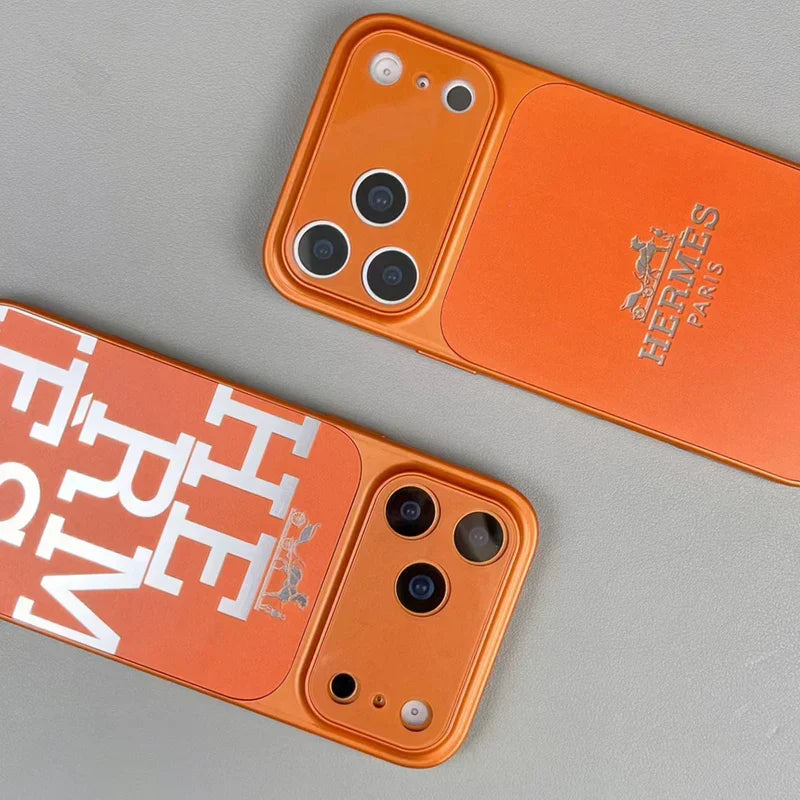 Luxury HRMS Orange iPhone Case - Premium Leather Protection