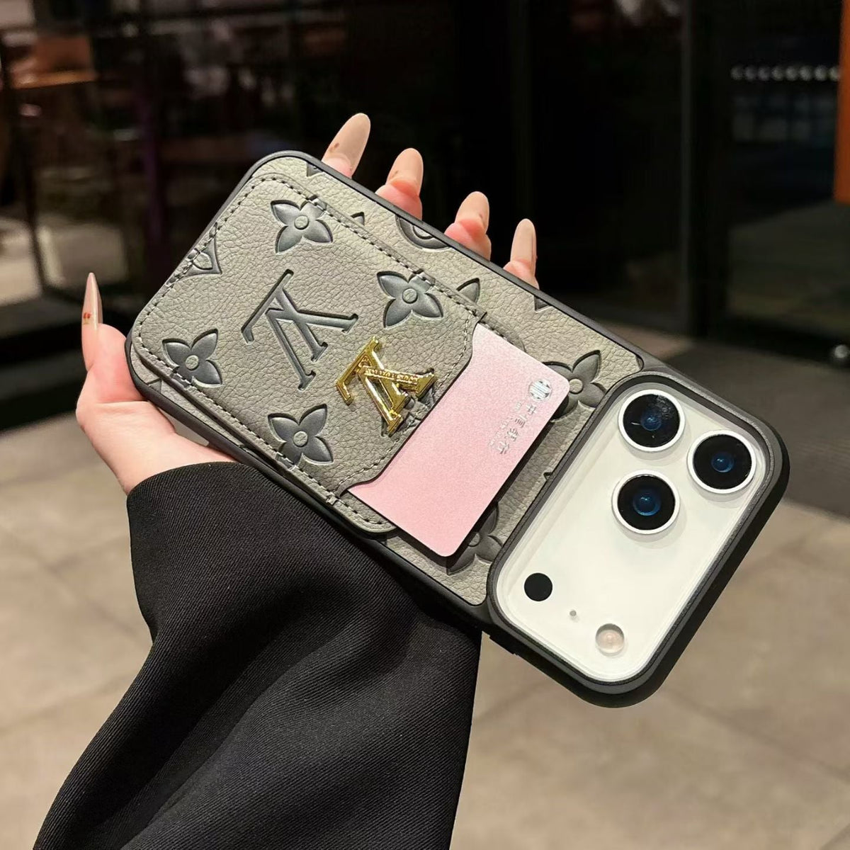 Premium Textured Case with Integrated Card Slot for iPhone 12-18 Pro & Pro Max