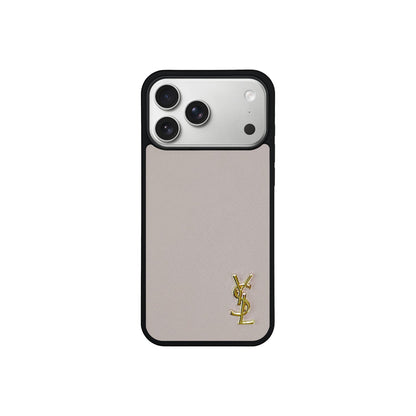 Luxury Phone Case with Gold Logo for iPhone 12-18 Pro & Pro Max