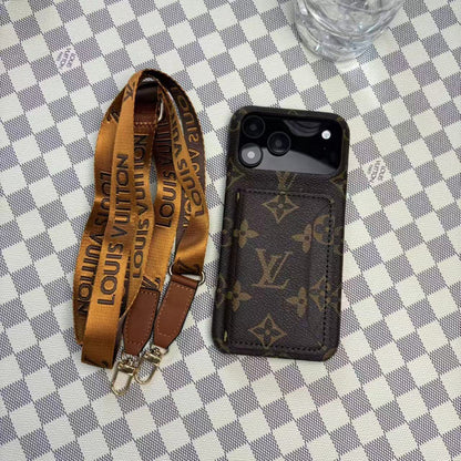 Monogram LV Leather Phone Case For iPhone 13-18 Pro & Pro Max
