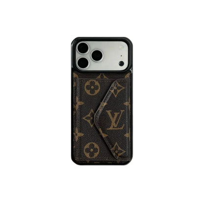 Classic Leather Monogram iPhone Case With Wallet Big Printing