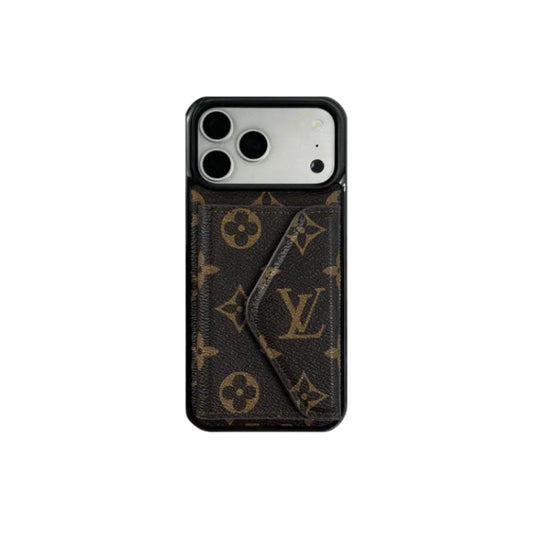 Classic Leather Monogram iPhone Case With Wallet Big Printing