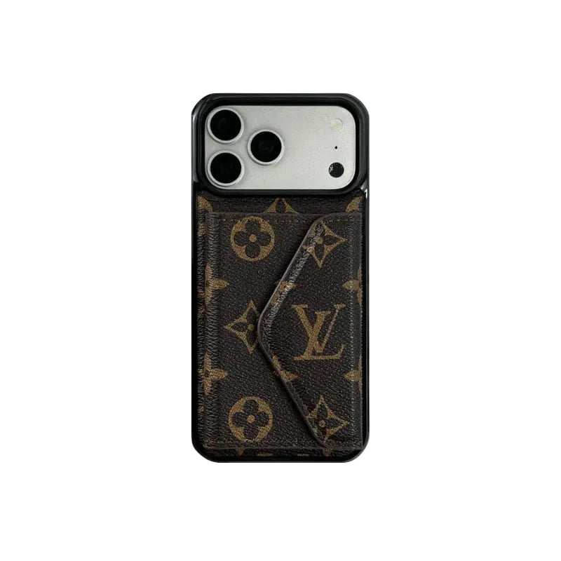 LV Monogram Canvas Folding Envelope Wallet Case for iPhone 13-18 Pro & Pro Max