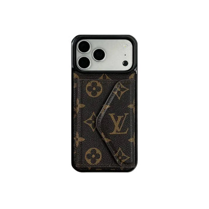 LV Monogram Canvas Folding Envelope Wallet Case for iPhone 13-18 Pro & Pro Max