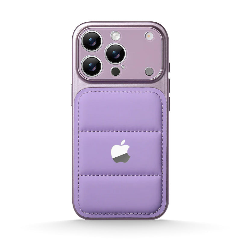 Premium Puffer Leather Case for iPhone 13-17 Series