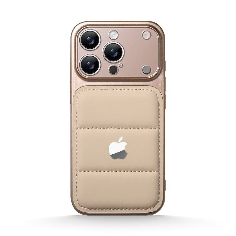 Premium Puffer Leather Case for iPhone 13-17 Series
