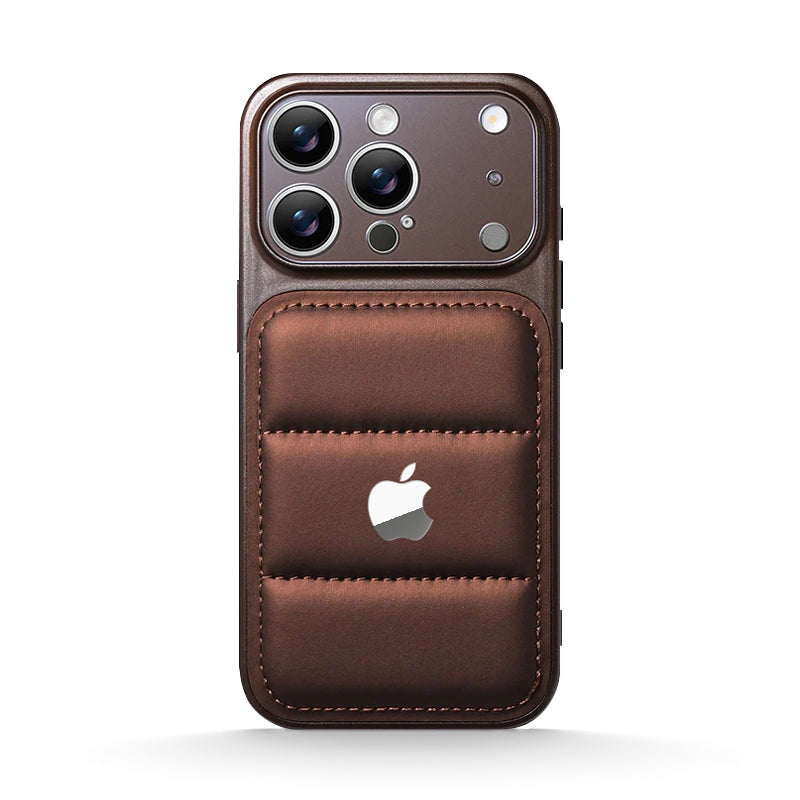Premium Puffer Leather Case for iPhone 13-17 Series