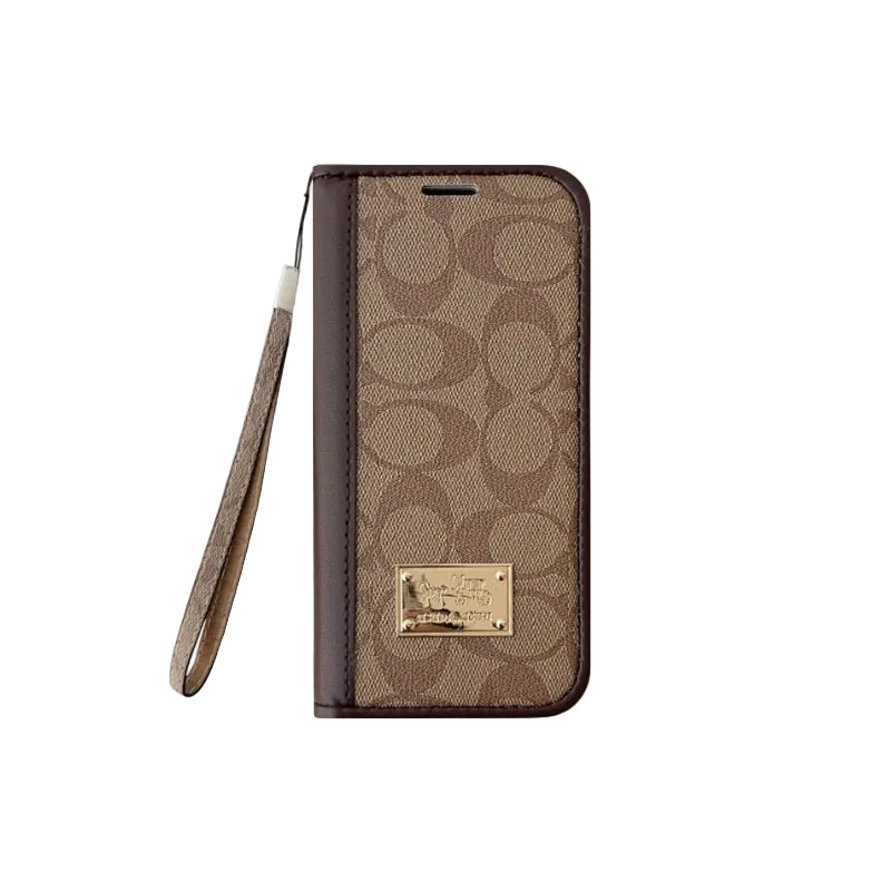Leather Fold Coach iPhone Case With Wallet And Strap