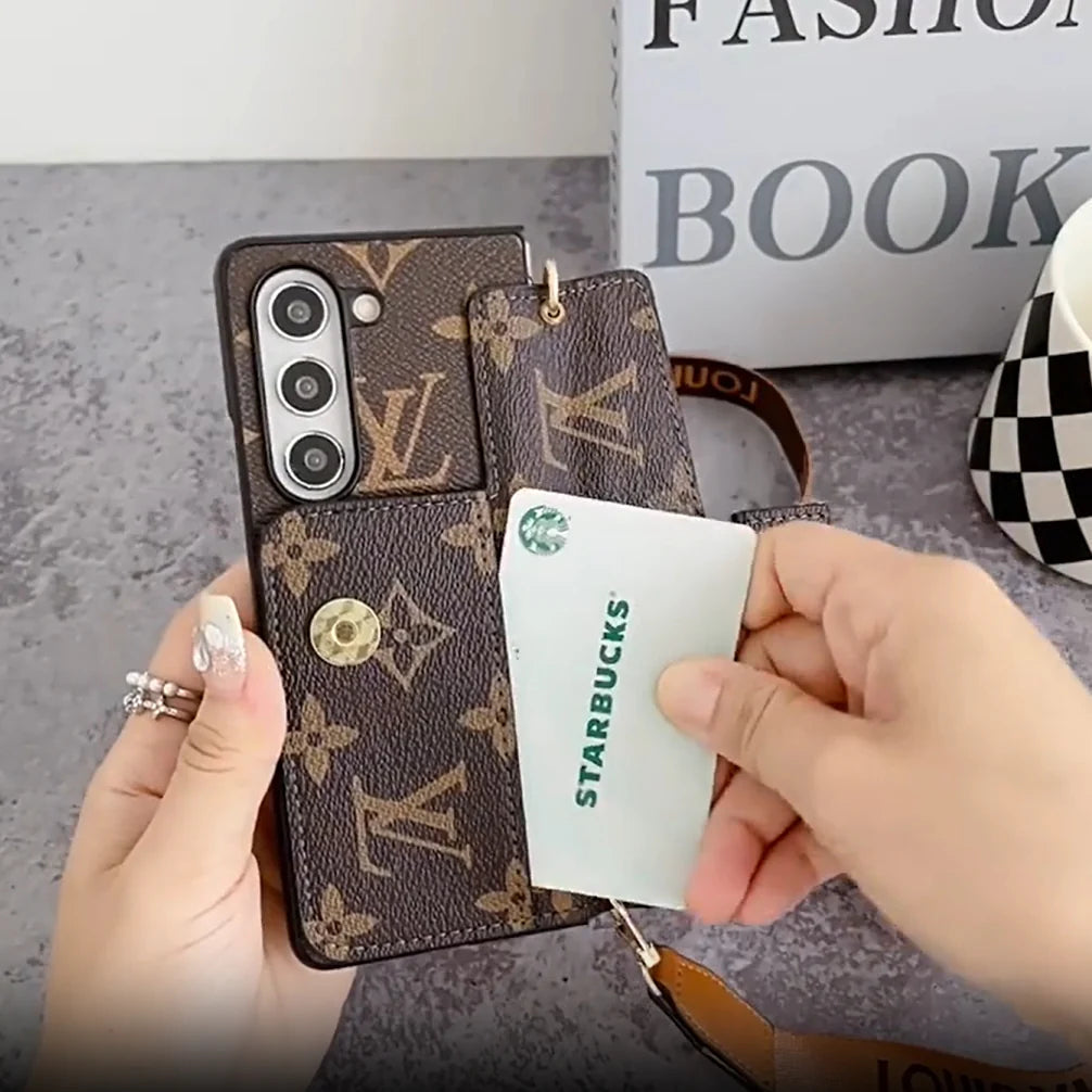 Luxury LOCK CARD BAG CROSSBODY CHAIN SAMSUNG Z FOLD CASE Roxy New