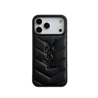 Luxury YSL Leather Phone Case for iPhone 13-18 Pro & Pro Max