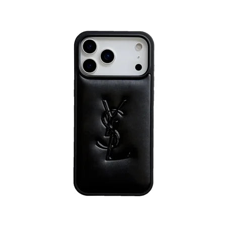 Luxurious YSL Leather Phone Case for iPhone 13-18 Pro & Pro Max