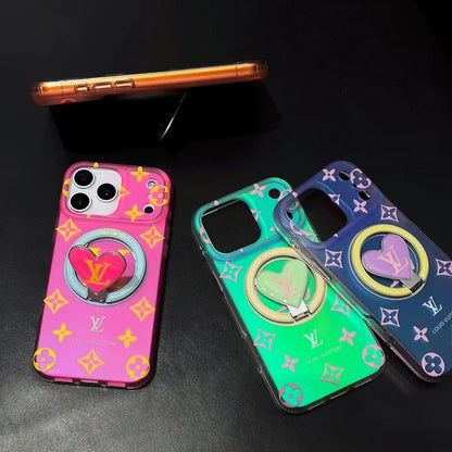 Louis Vuitton Colorful Heart Magnetic Holder For iPhone 13-18 Pro & Pro Max