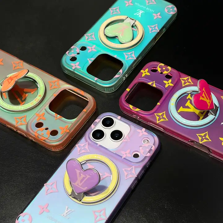 Louis Vuitton Colorful Heart Magnetic Holder For iPhone 13-18 Pro & Pro Max