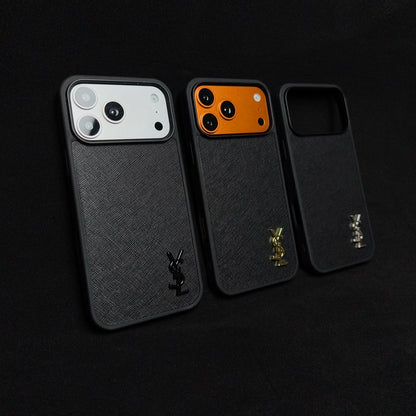 Luxury Phone Case with Gold Logo for iPhone 12-18 Pro & Pro Max