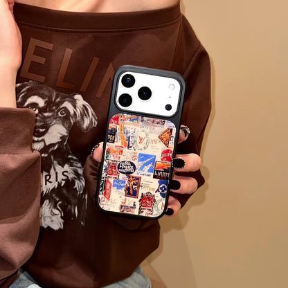 Vintage Travel Collage Luxury Case for iPhone 14-18 Pro & Pro Max
