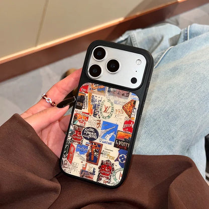 Vintage Travel Collage Luxury Case for iPhone 14-18 Pro & Pro Max