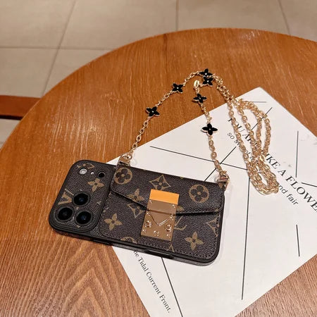 Luxury Monogram Crossbody Phone Bag for iPhone 12-18 Pro & Pro Max
