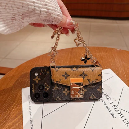 Luxury Monogram Crossbody Phone Bag for iPhone 12-18 Pro & Pro Max