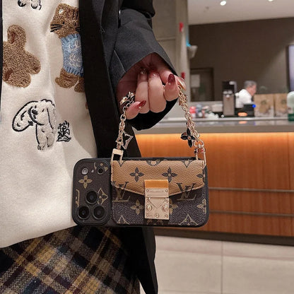 Luxury Monogram Crossbody Phone Bag for iPhone 12-18 Pro & Pro Max
