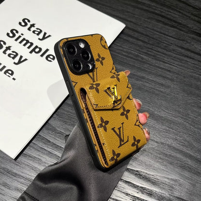 Luxury Card Holder Canvas Leather Apple iPhone Case Roxy New 2