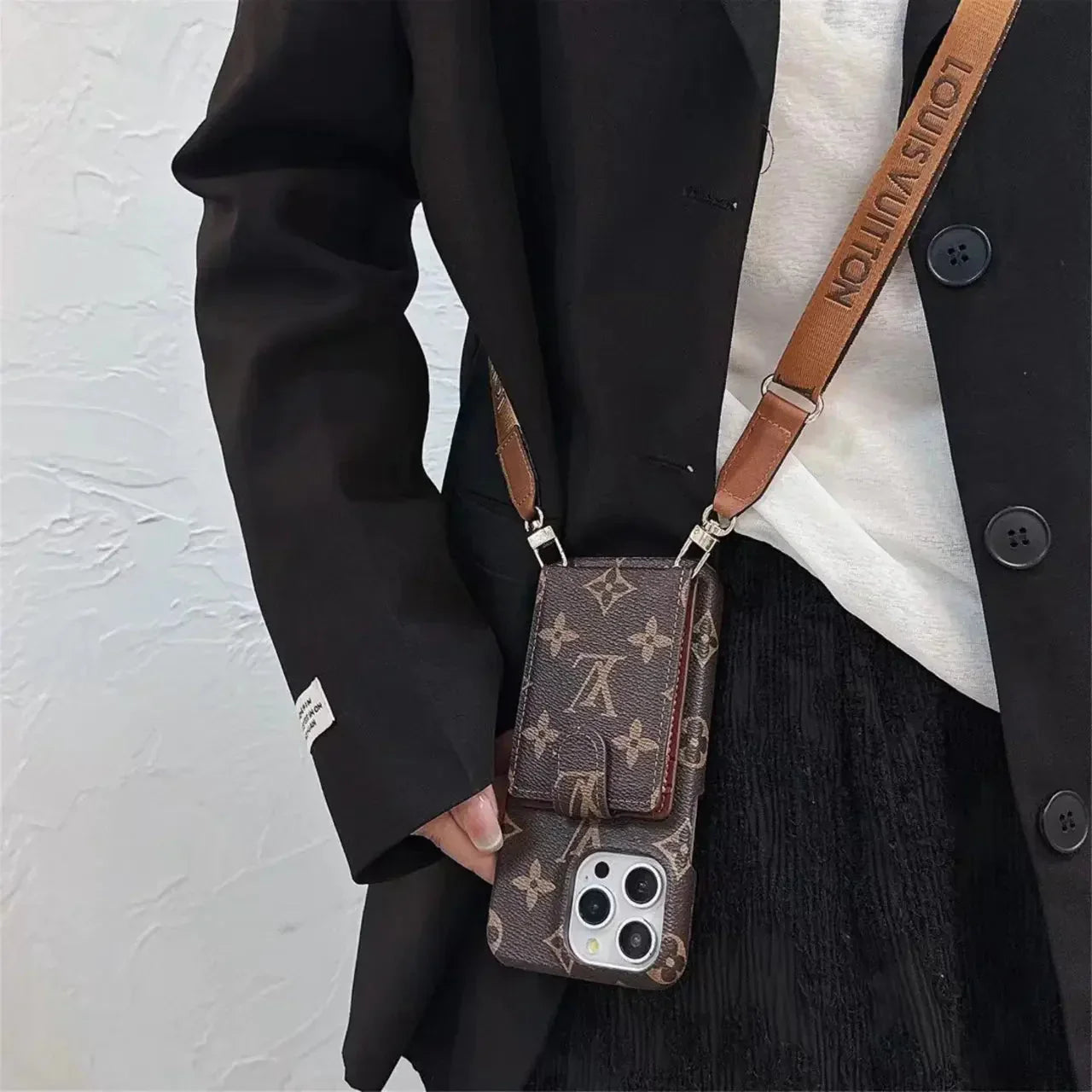 luxury iPhone Case Card Holder Detachable Lanyard Roxy New 2