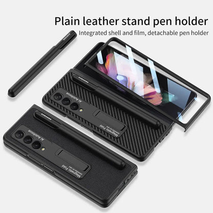 For Samsung Galaxy Z Fold 4 Magnetic Case Case Stand Hard Case With S Pen Slot Holder For Fold - theroxymob