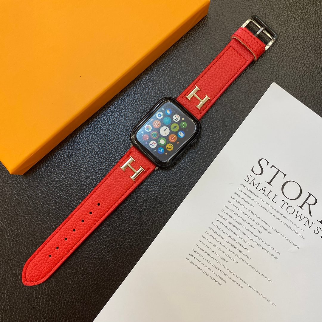 Genuine Pattern Leather Apple Watch Strap Roxy New
