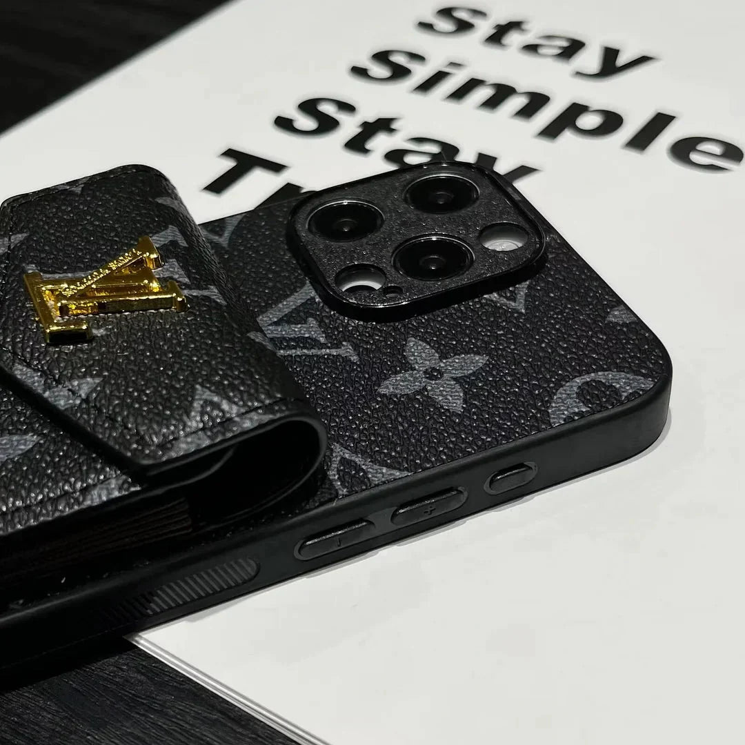 Luxury Card Holder Canvas Leather Apple iPhone Case Roxy New 2
