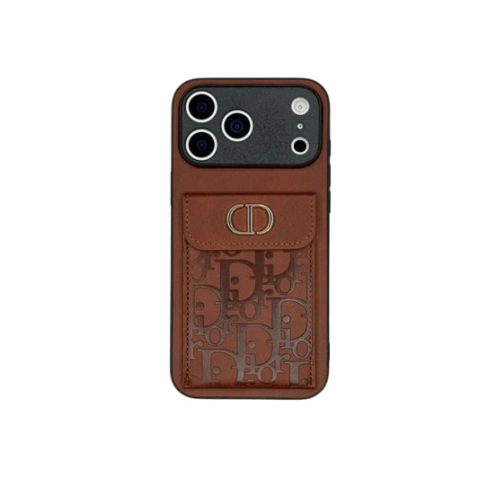 DR Oblique Flap Pocket Leather Case - Saddle BrownFor iPhone 12 - 18 Series