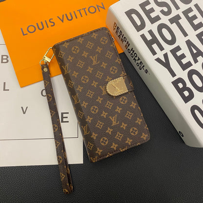 MONOGRAM CANVAS LEATHER WALLET SAMSUNG MOBILE PHONE CASE Roxy New