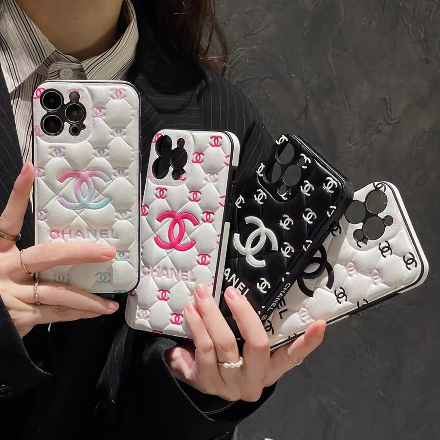 Embossed Chanel iPhone Case: Classic Luxury Design Roxy New 2