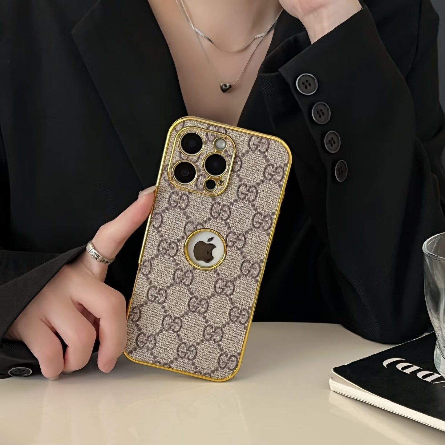 High Quality Electroplated Frame Ophidia  Leather Apple iPhone Case Roxy New 2