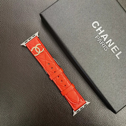 Luxury Gold Monogram 3D Embossed Leather Apple Watch Strap Roxy New