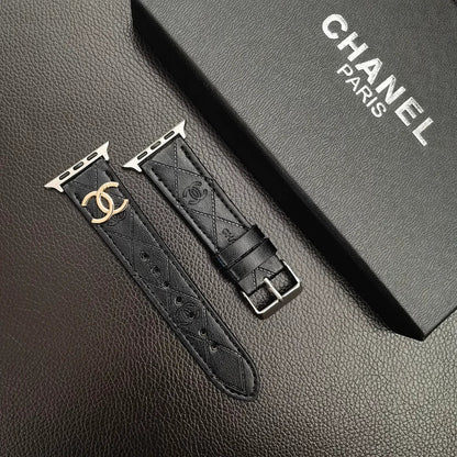 Luxury Gold Monogram 3D Embossed Leather Apple Watch Strap Roxy New
