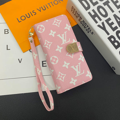 MONOGRAM CANVAS LEATHER WALLET SAMSUNG MOBILE PHONE CASE Roxy New